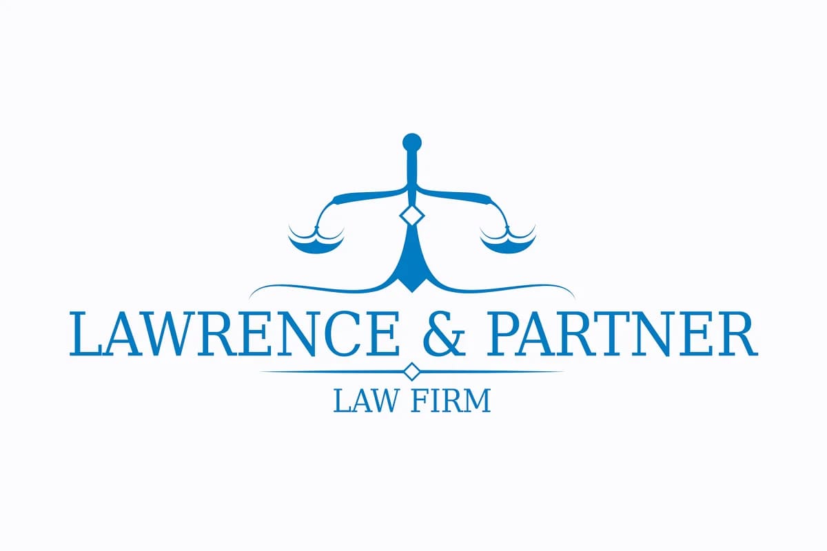 law firm blue logo mockup.