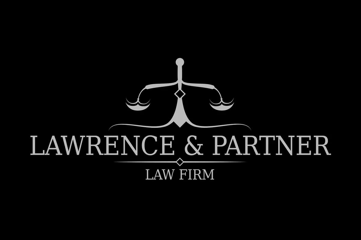 law firm grey logo on dark background mockup.