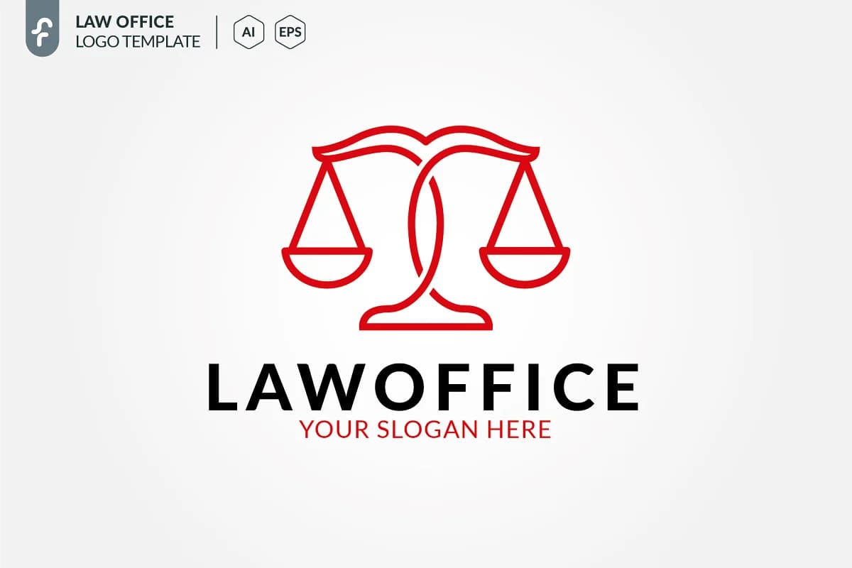 law office red logo on white background.