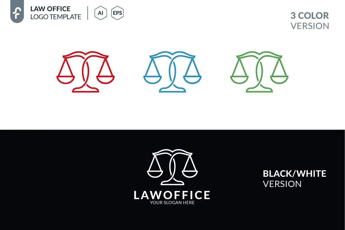 law office logo in colors.