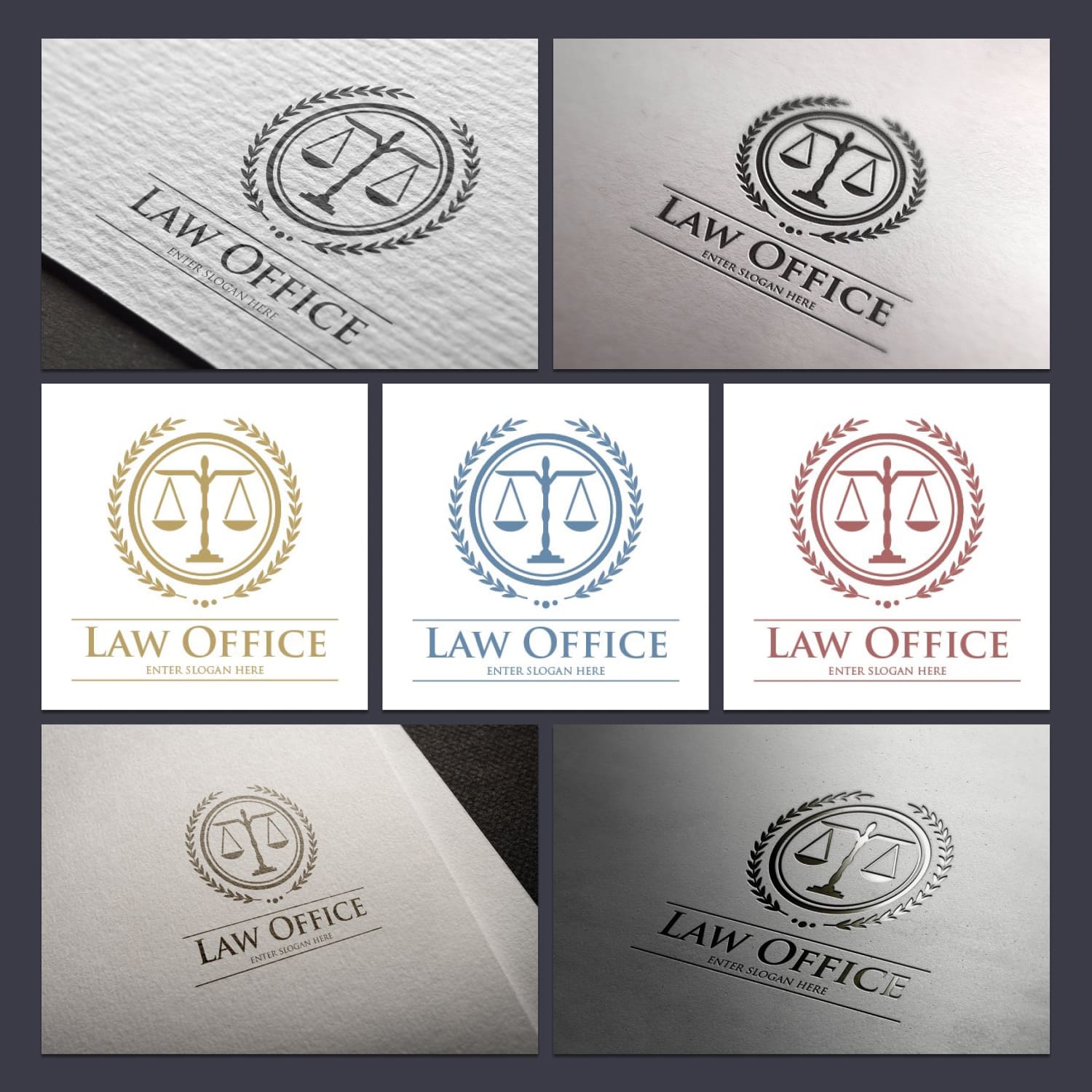 Law Office Logo Design Template preview image.