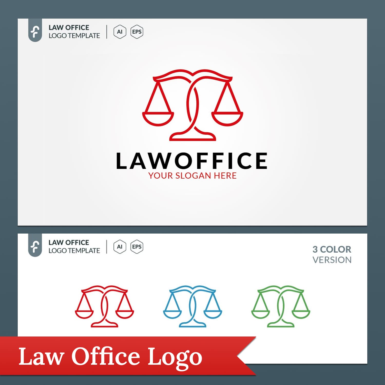 Minimalist Law Office Logo Design cover image.