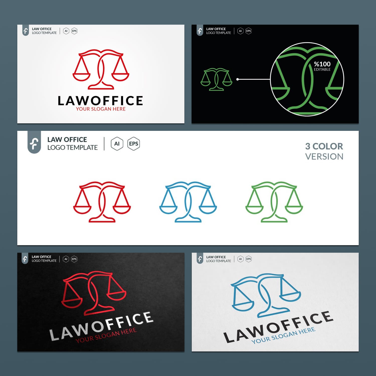 Minimalist Law Office Logo Design preview image.