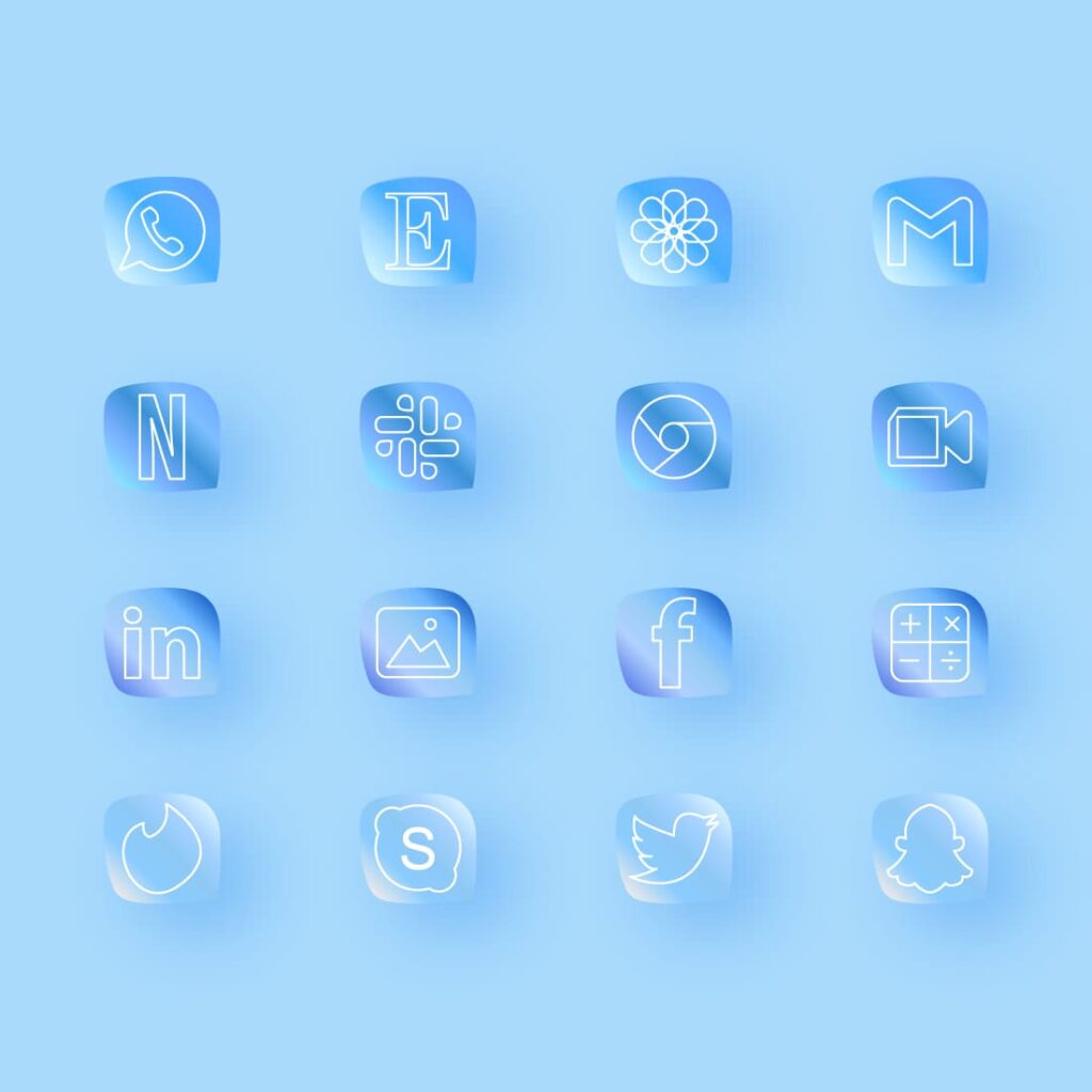 Light Blue App Icons MasterBundles