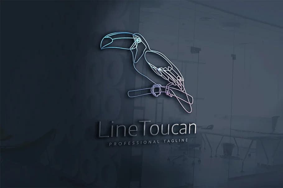 line toucan logo design.