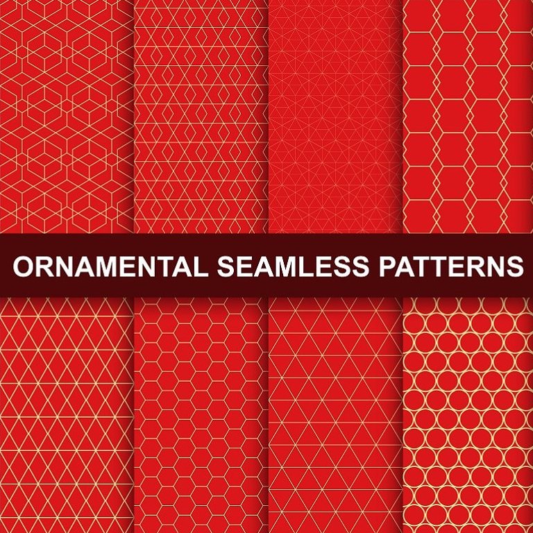 luxury ornamental seamless patterns red design