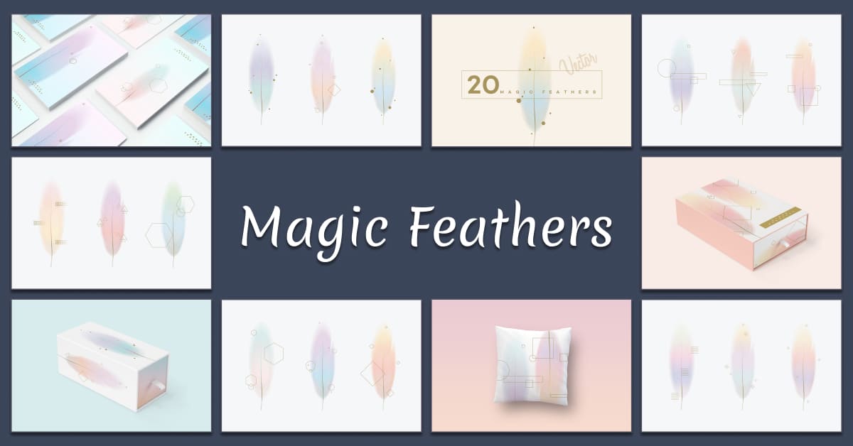 magic feathers illustrations.