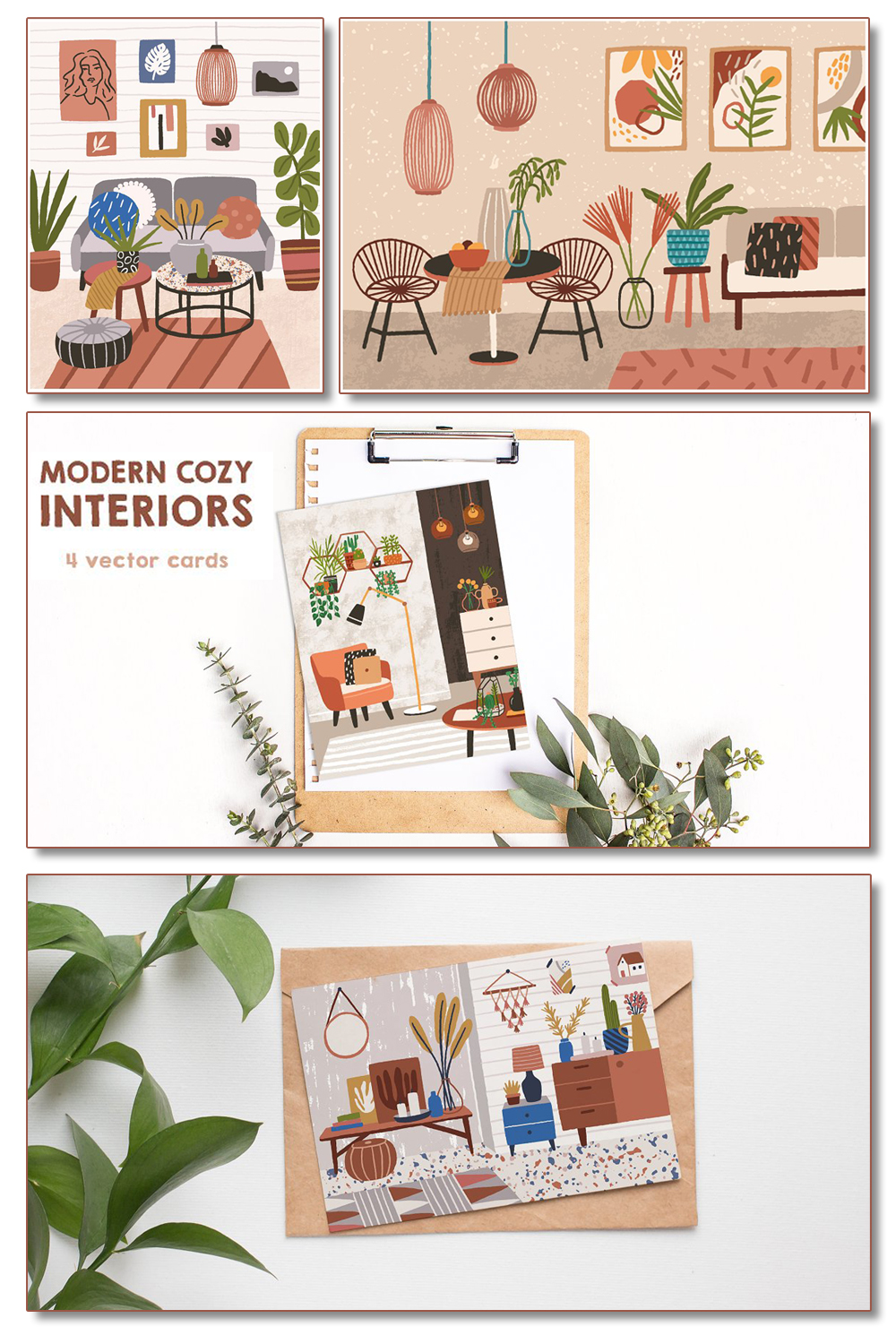 Modern Cozy Interiors pinterest image.