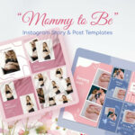 mommy to be instagram story post templates cover image.