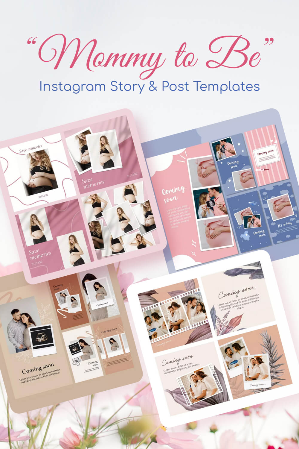 mommy to be instagram story post templates pinterest image.