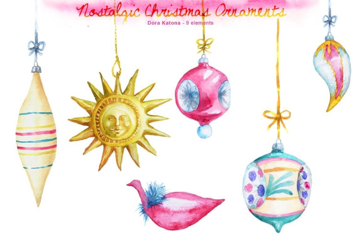 Nostalgic christmas ornaments.