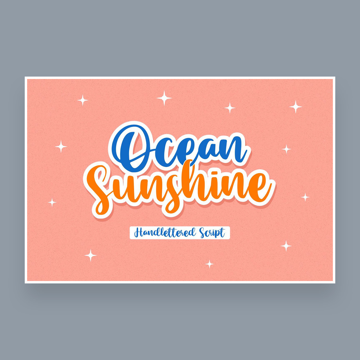 ocean sunshine handlettered script font cover image.