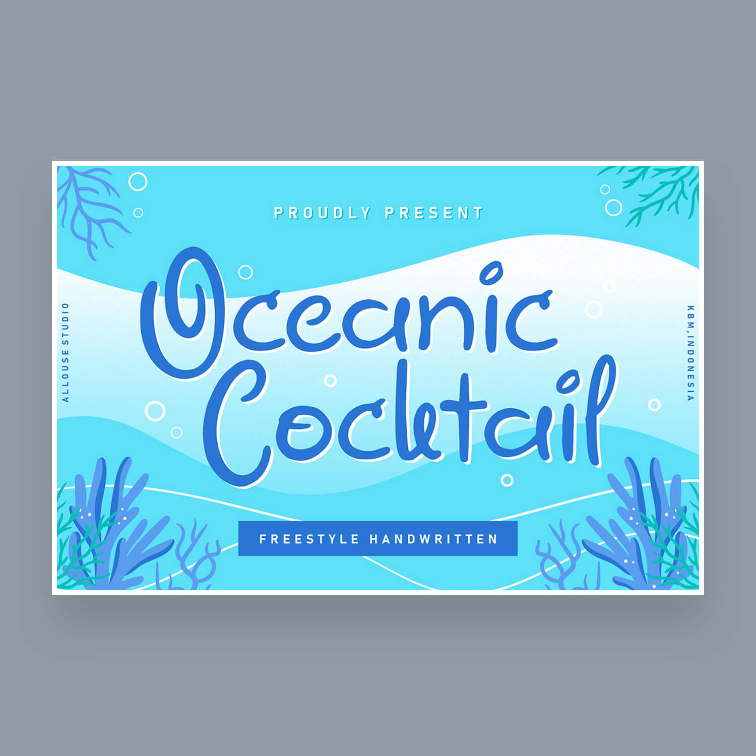 oceanic cocktail freestyle handwritten font cover image.