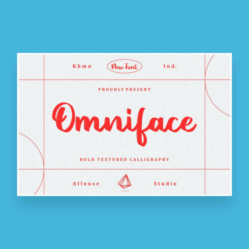 omniface bold textured calligraphy font cover image.