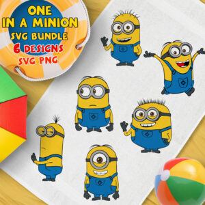 6 One In A Minion SVG Designs – MasterBundles