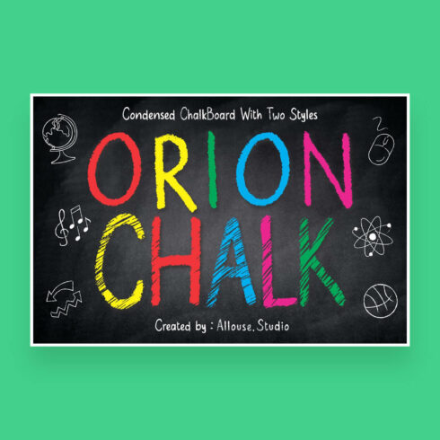 orion two styles condensed chalkboard font cover image.