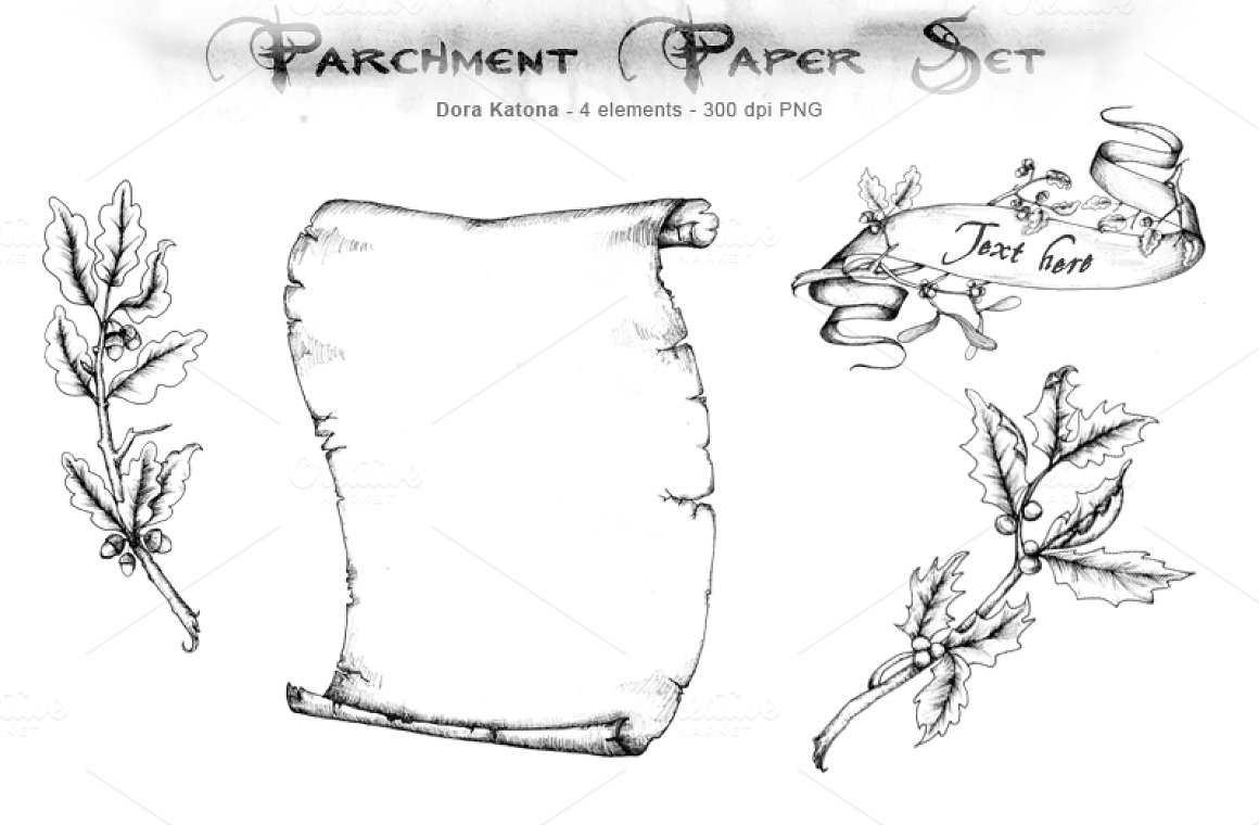 Parchment paper set.