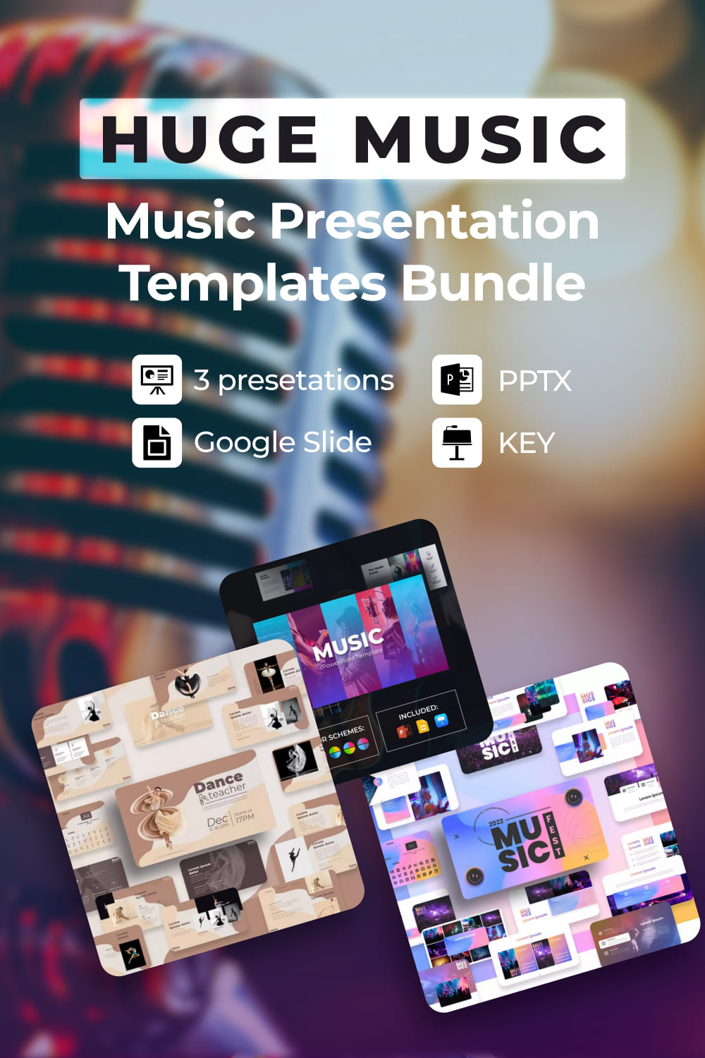 Pinterest Music Presentation Templates Bundle.
