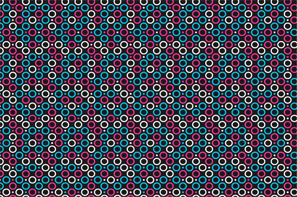 Colored circles on black background