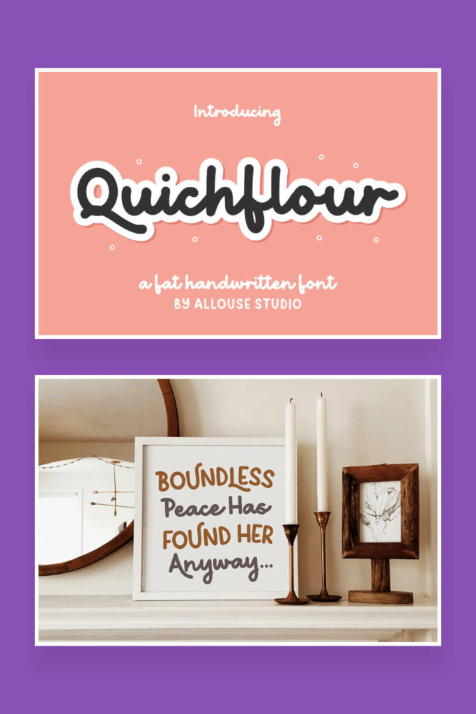 Quichflour Beautiful Fat Handwritten Font MasterBundles