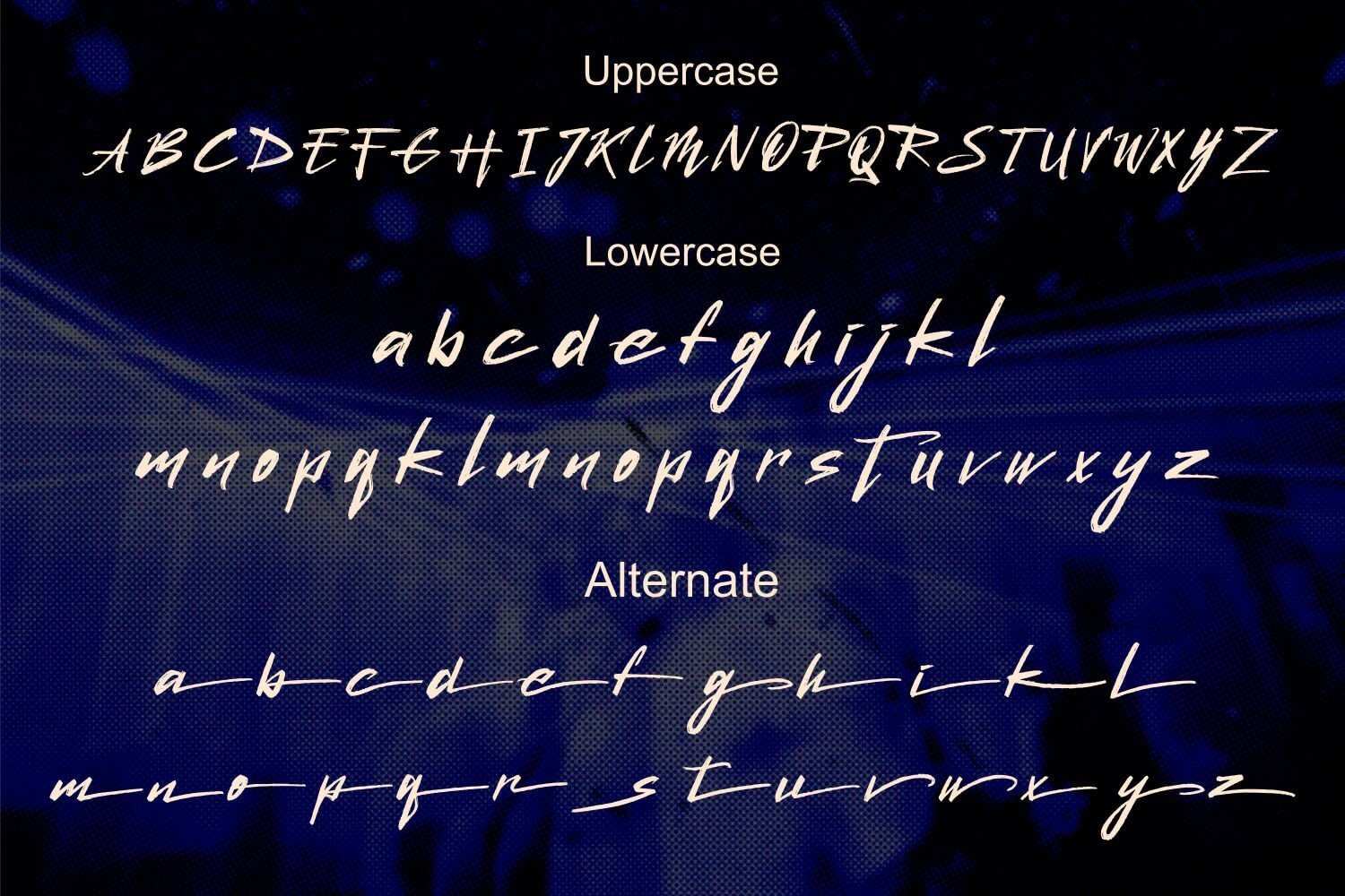 qunka beautiful handwritten typeface font all symbols example.