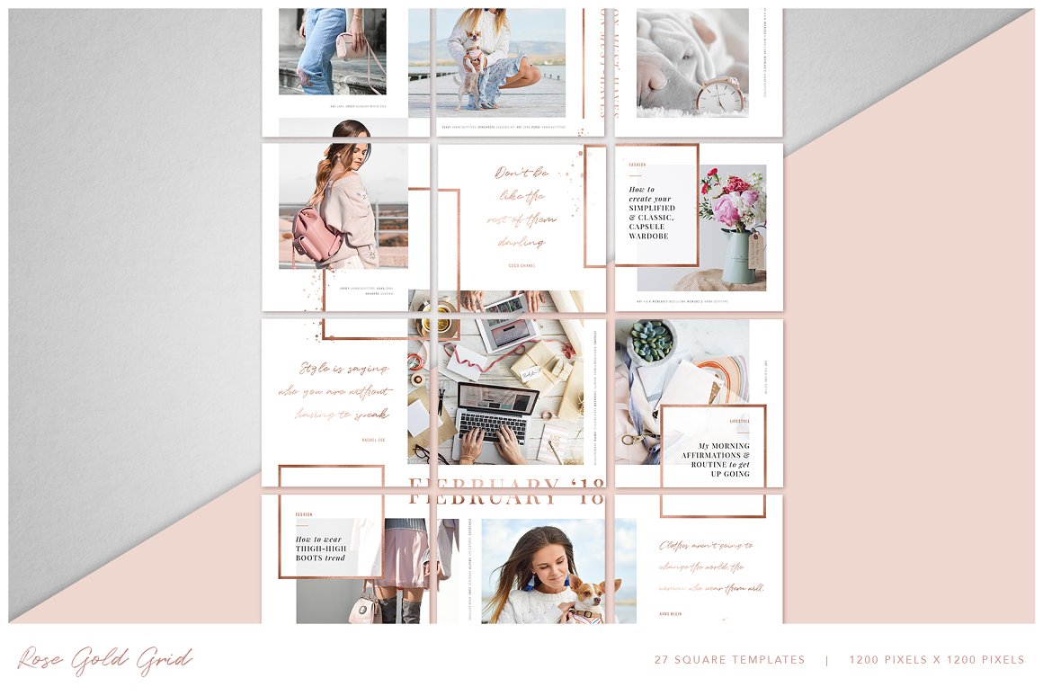 Сontinues grid layout for instagram.