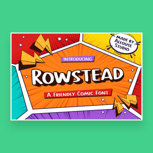 rowstead a friendly comic font cover image.