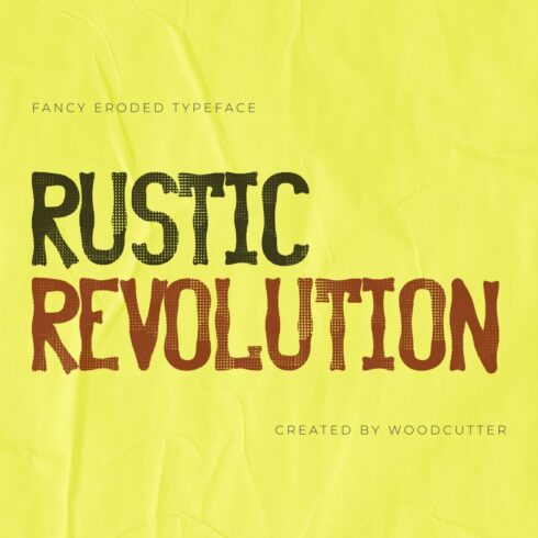 Rustic revolution free font main cover by MasterBundles.