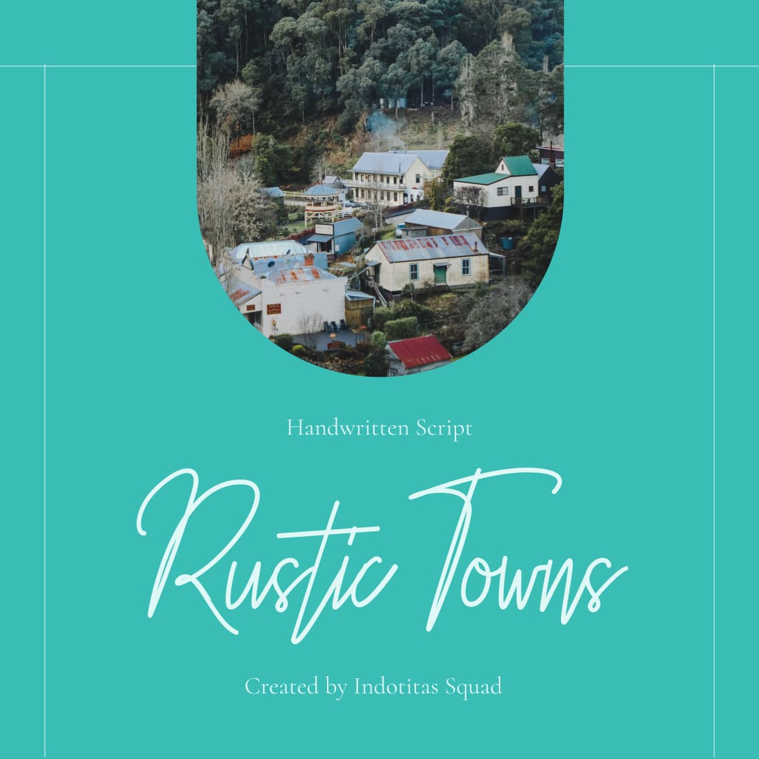 Rustic Towns Free Font main cover by MasterBundles.