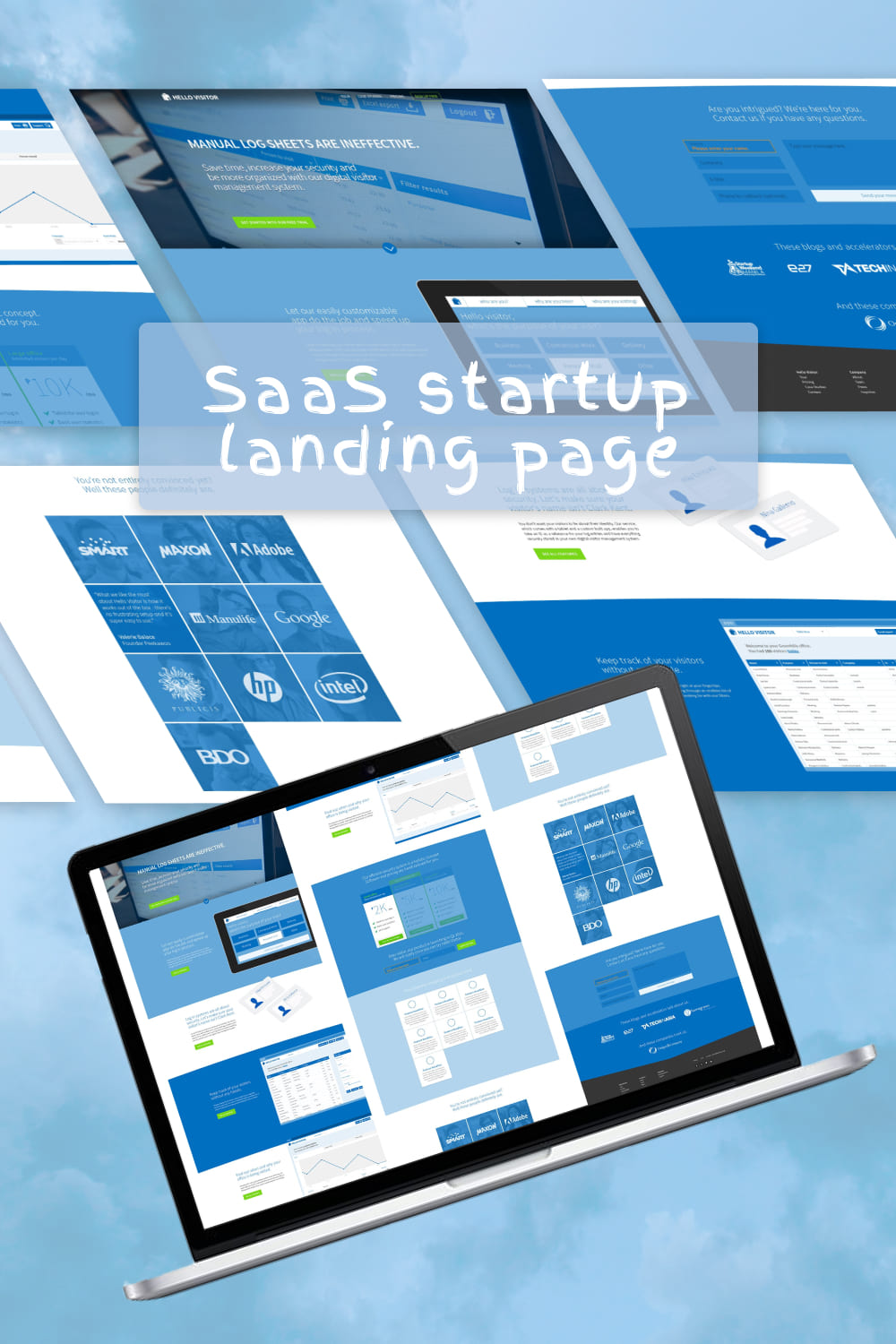 SaaS Startup Landing Page pinterest image.