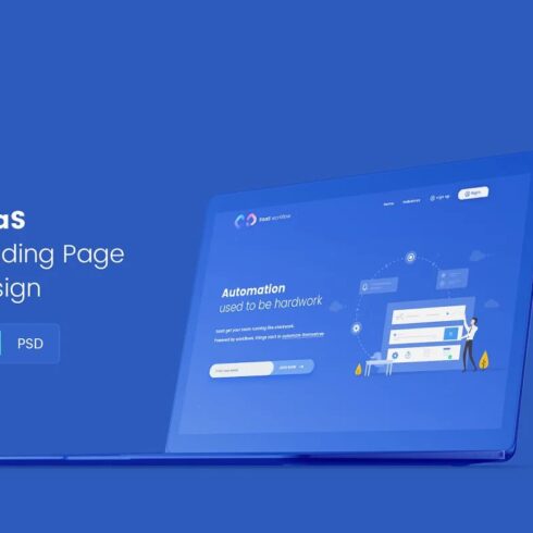 SaaS Workflow Landing PSD Template | Master Bundles