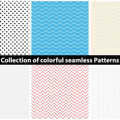 Collection of colorful seamless Patterns.