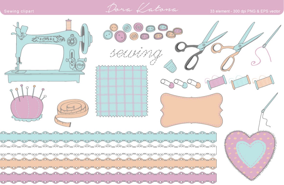 Sewing accessories in the image.