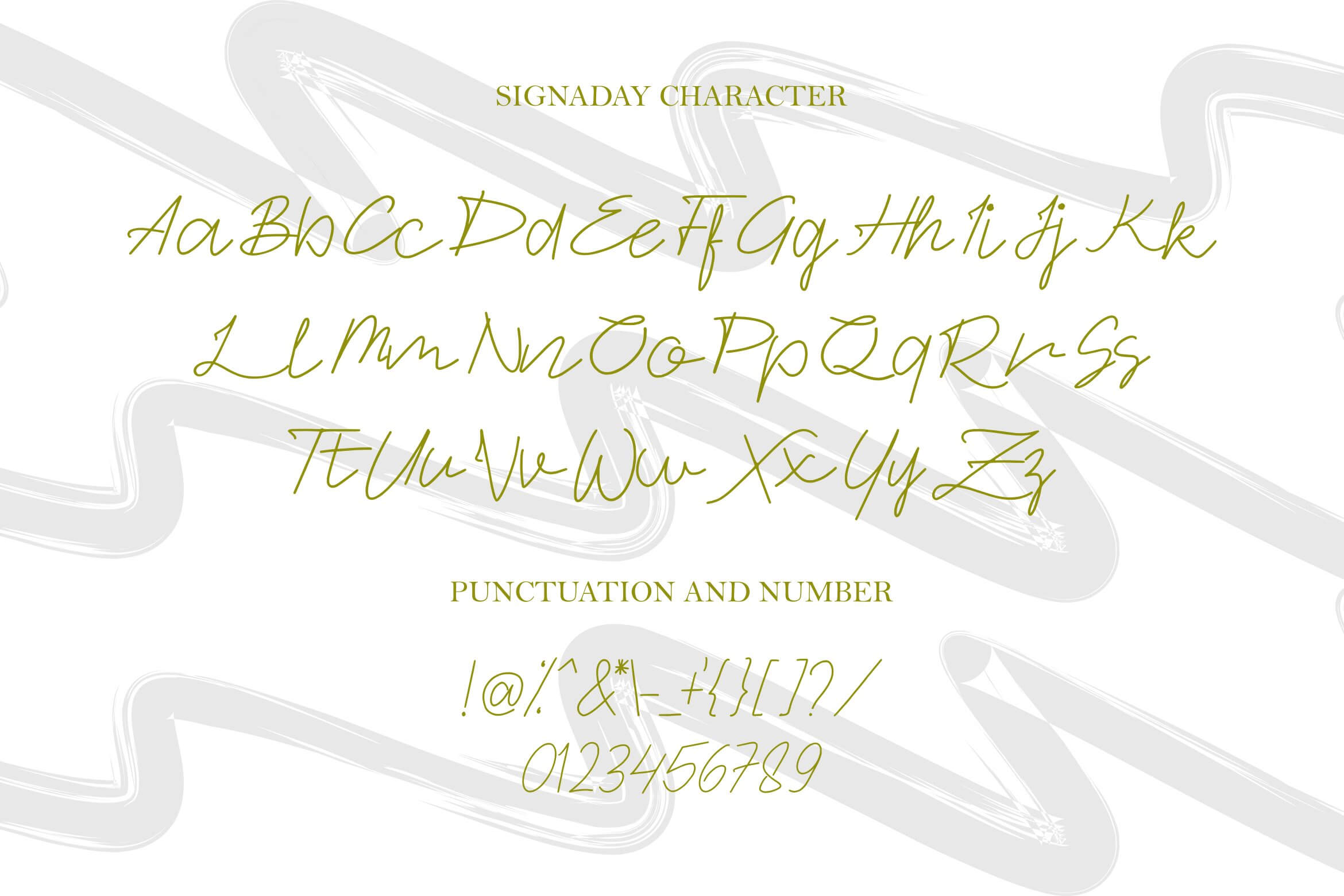 signaday stylish and delicate monoline font all symbols example.