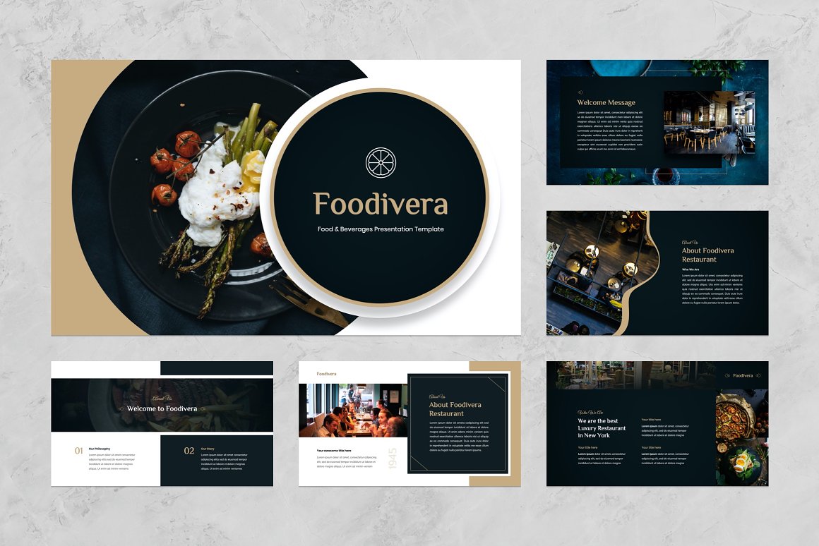 The food theme is revealed in the slide theme.