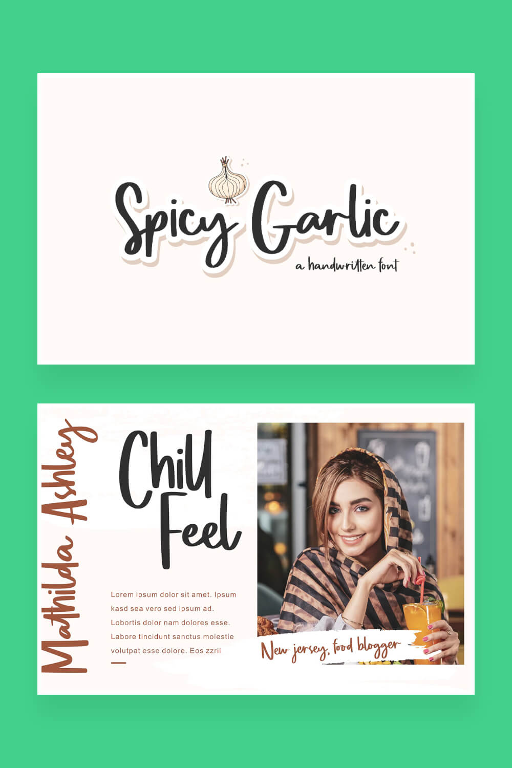 spicy garlic amazing handwritten font pinterest image.