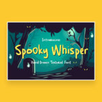 spooky whisper handdrawn textured font cover image.