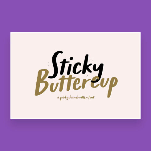 sticky buttercup quirky handwritten script font cover image.