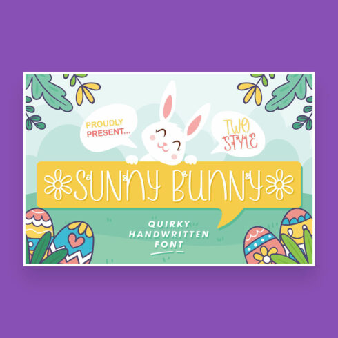 sunny bunny unique quirky handwritten font cover image.