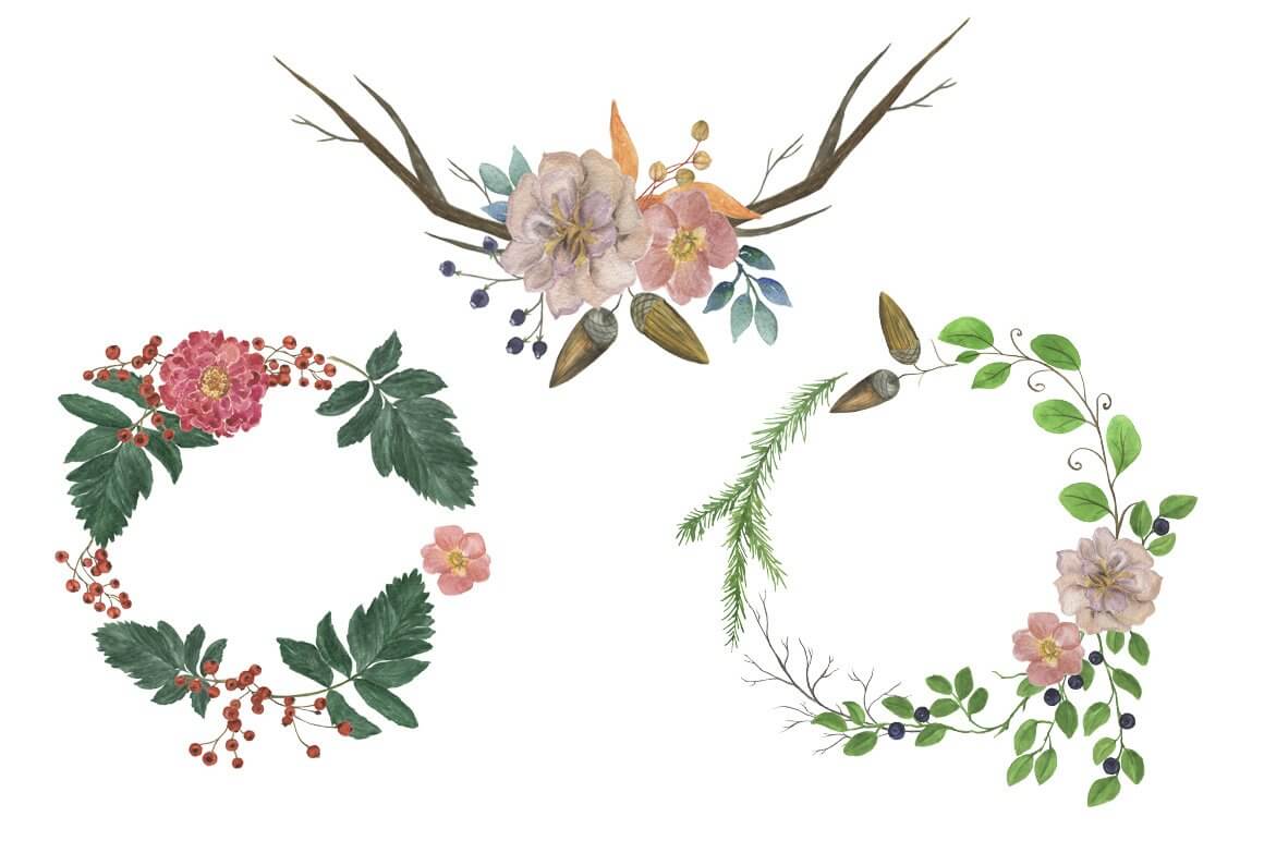 Headbands from plants and flowers.