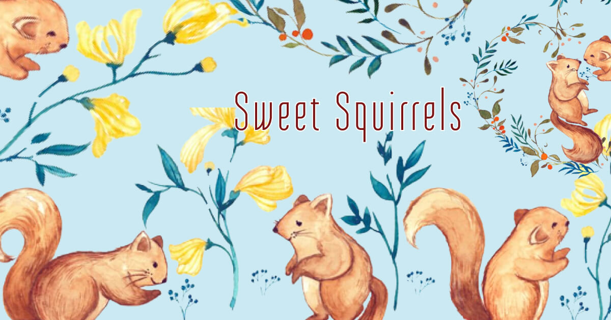 Sweet squirrels are drawn that smile, talk with interest and watch.