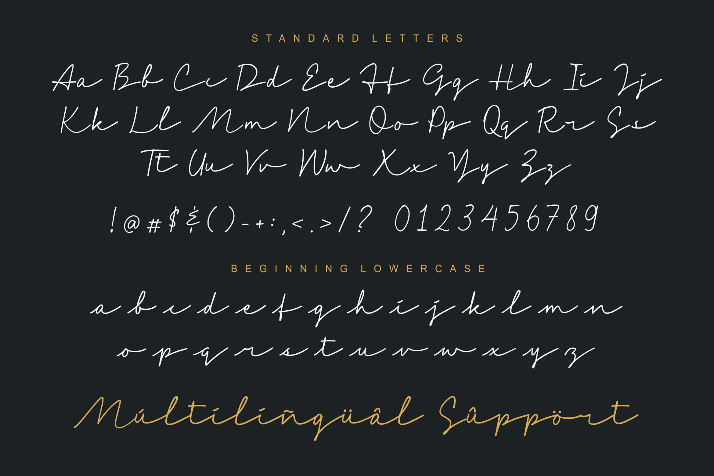 the goblick unique handdrawn signature font all symbols example.