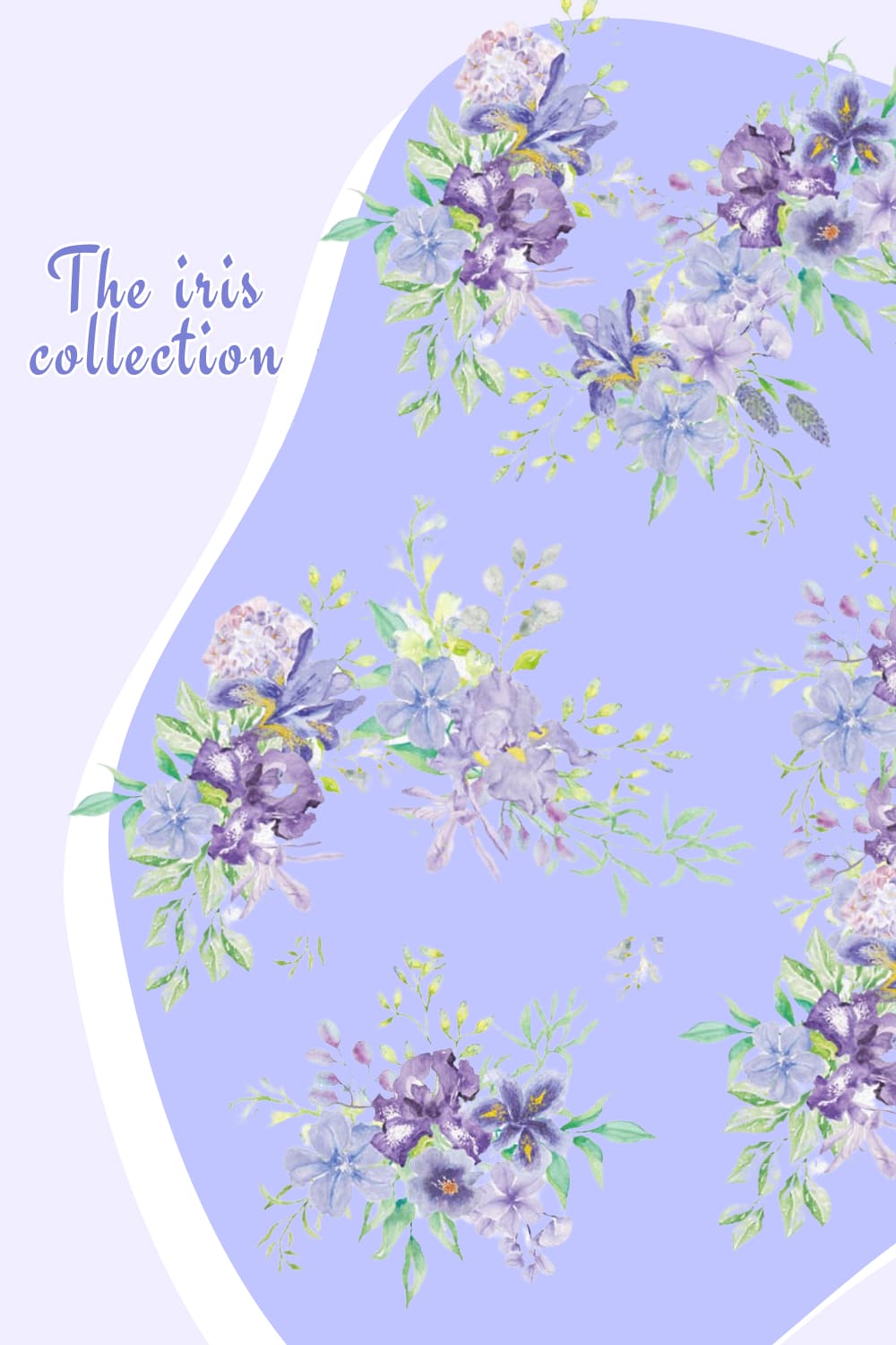 The Iris Collection: Watercolor Set pinterest image.