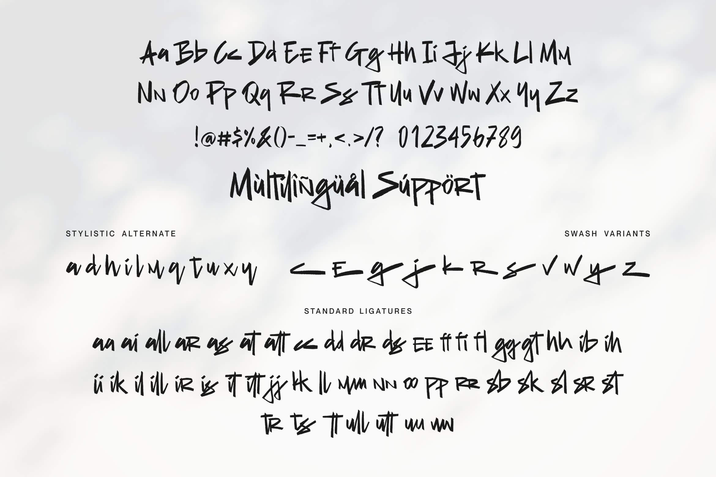 the old falcons random handwritten font all symbols example.
