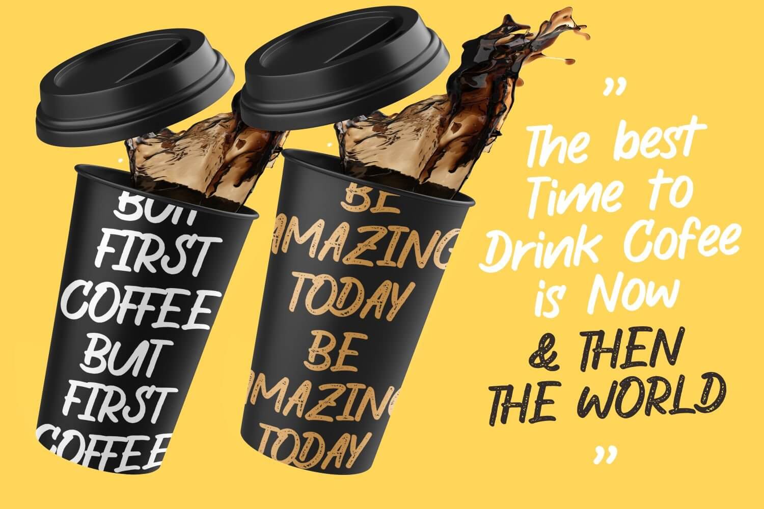 the wild chaos handwritten display font coffee cup print example.