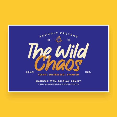 the wild chaos handwritten display font cover image.
