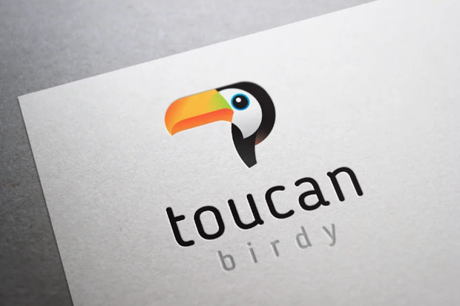 toucan bird bright logo.