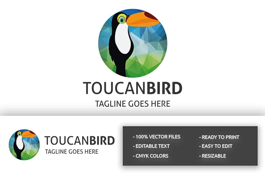 toucan bird logo template.