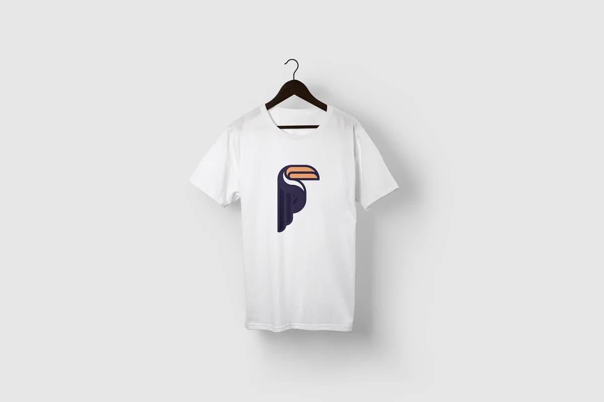 toucan logo t-shirt mockup.