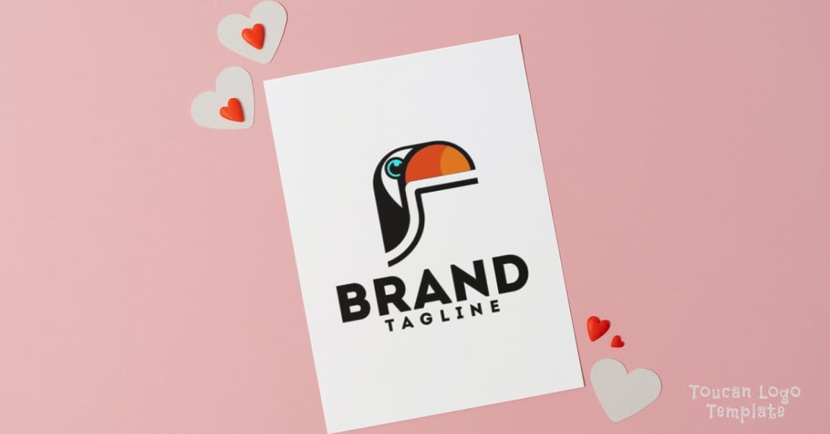 toucan logo template bright design.